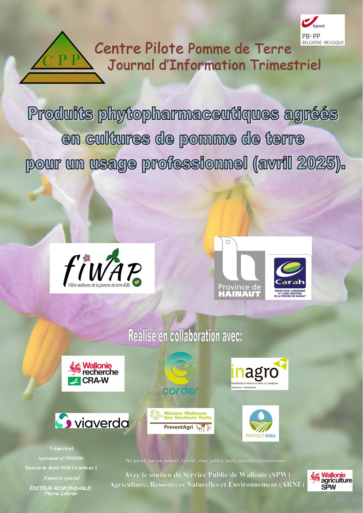 Liste des produits phytopharmaceutiques agréés en culture de pdt pour un usage professionnel – 2025